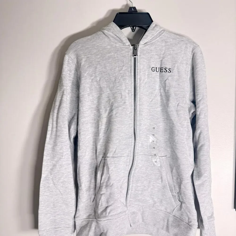 GUESS Big Boys Triangle Logo French Terry Zip Hoodie Guess Kids Hoodies 12, 16